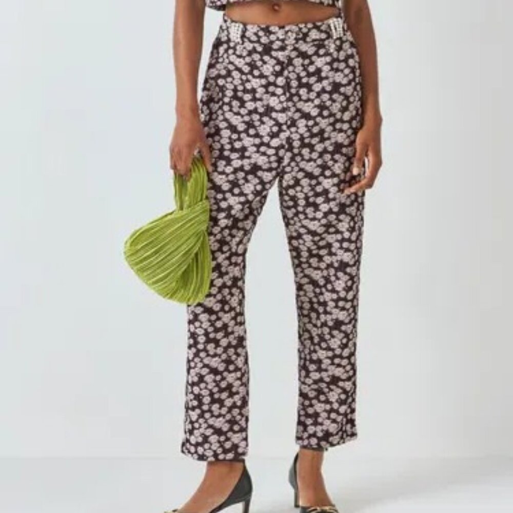 Sister Jane Pearl Marina Floral Jacquard Trousers